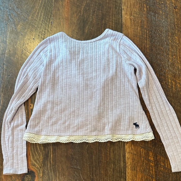 Abercrombie Kids Lavender Top with Lace Trim - Picture 1 of 3